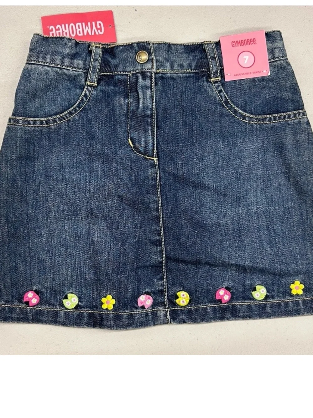Gymboree Girls 7 bundle Pant Shorts Skort Tops Pink Denim School Ladybug Heart